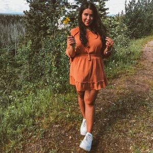 FOREVER 21 Mid Length Ruffle Sleeve Dress Size L